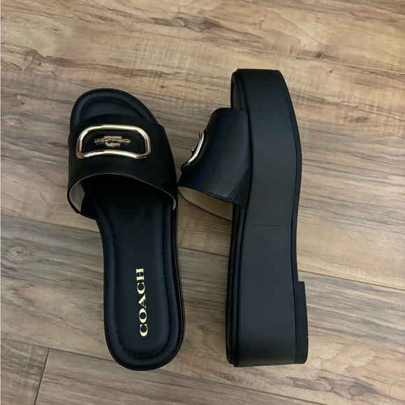 Coach platform sandals. Worn once. Original box included. - Picture 8 of 11